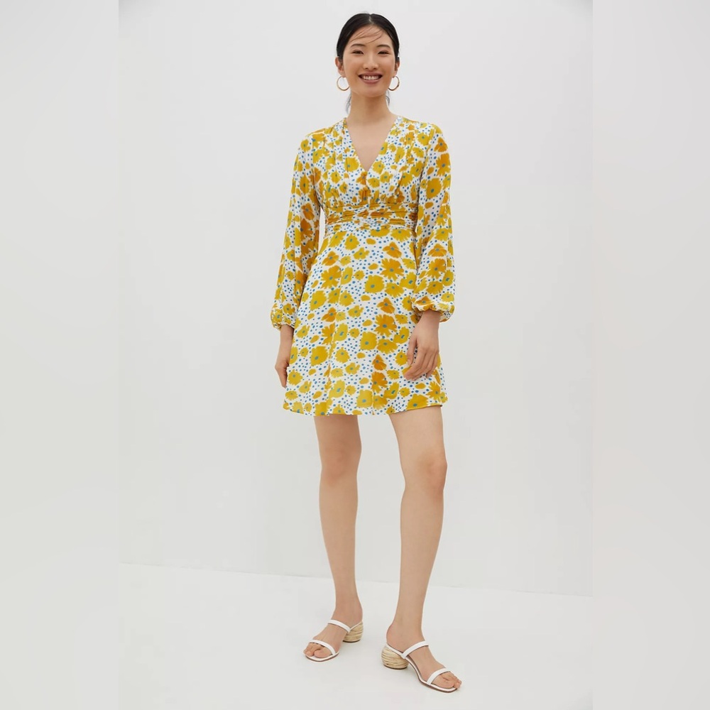 Anthropologie Vera Buttercup Mini Dress Size XS